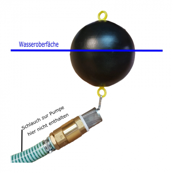 Schwimmer mit 1 1/4" Rückschlagventil für Saugschlauch